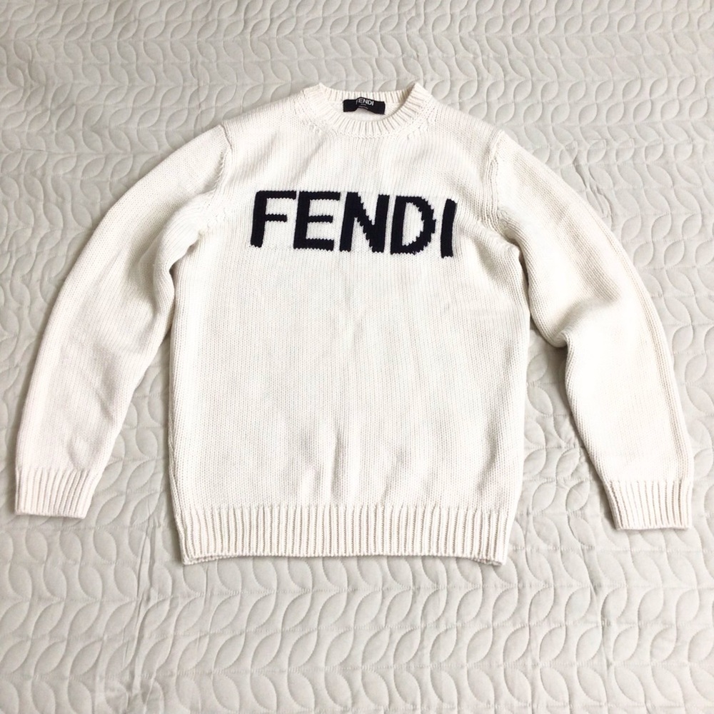 Fendi Black and White Crewneck Sweater